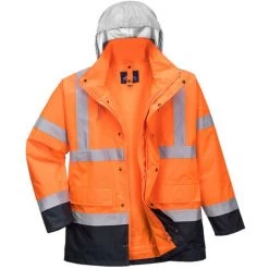 Parka Hi-Vis Bicolore Contrastée Trafic 4 En 1 Couleur : Orange/Marine Taille M - PORTWEST