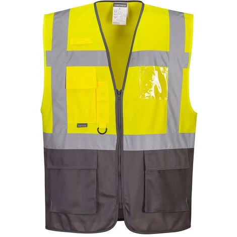 Gilet Executive Warsaw Couleur : Jaune/Gris Taille L - PORTWEST 1 Gilet Executive Warsaw Couleur : Jaune/Gris Taille L - PORTWEST