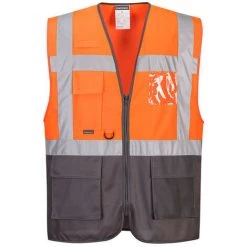Gilet Executive Warsaw Couleur : Orange/Gris Taille S - PORTWEST