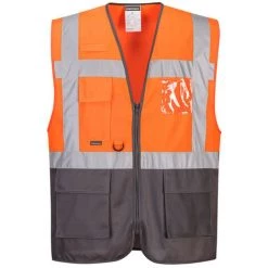 Gilet Executive Warsaw Couleur : Orange/Gris Taille L - PORTWEST
