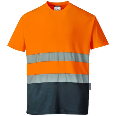 T-shirt Coton Bicolore Couleur : Orange/Marine Taille 4XL - PORTWEST 1 T-shirt Coton Bicolore Couleur : Orange/Marine Taille 4XL - PORTWEST