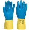 Gant Latex Double Enduction Couleur : Jaune/Bleu Taille L - PORTWEST