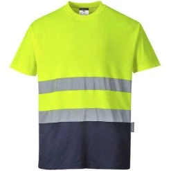 T-shirt Coton Bicolore Couleur : Jaune/Marine Taille 4XL - PORTWEST