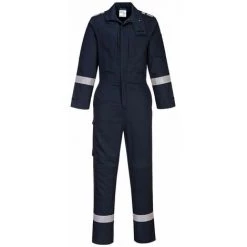Combinaison De Travail Résistante à La Flamme Multipoche Sans Métal Portwest Bizflame Plus Bleu Marine XL