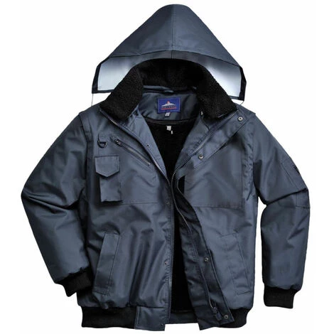 Blouson De Travail Pilote Imperméable Manches Amovibles 3-en-1 Portwest Bomber Marine XL 2 Blouson De Travail Pilote Imperméable Manches Amovibles 3-en-1 Portwest Bomber Marine XL – Image 2