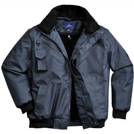 Blouson De Travail Pilote Imperméable Manches Amovibles 3-en-1 Portwest Bomber Marine XL 3 Blouson De Travail Pilote Imperméable Manches Amovibles 3-en-1 Portwest Bomber Marine XL – Image 3