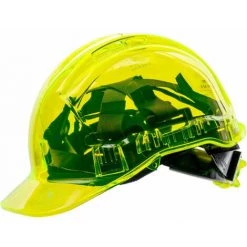 Casque De Chantier Translucide Ventilé Portwest Peak View à Crémaillère Jaune